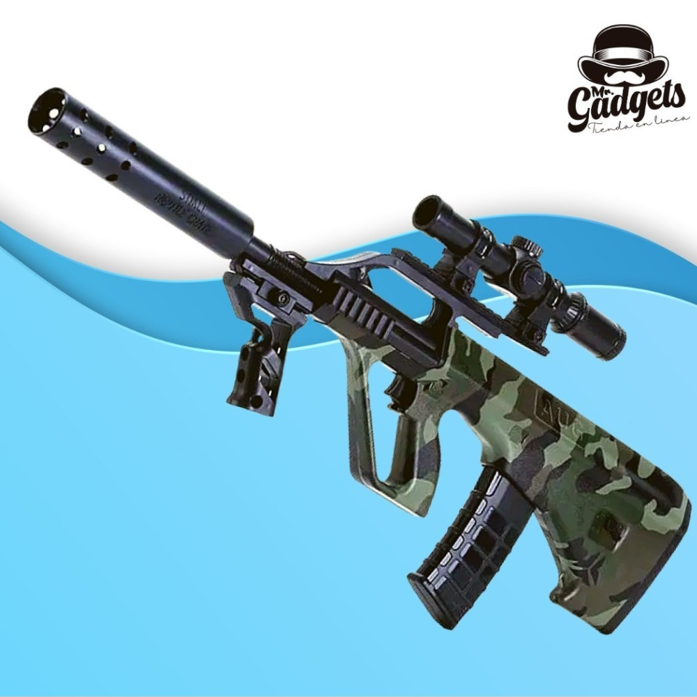 Pistola Eléctrica Automática Gel Blaster Aug Arma Hidrogel,Lanzador Eléctrico para Exteriores,Gel Blaster,Batería Recargable.