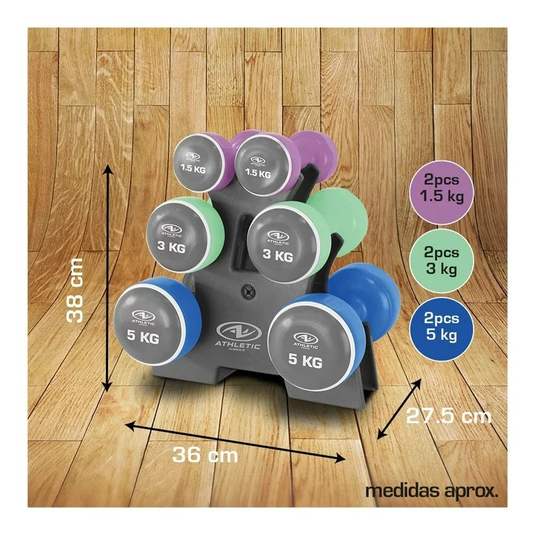 Set de Mancuernas Athletic Works 19KG.