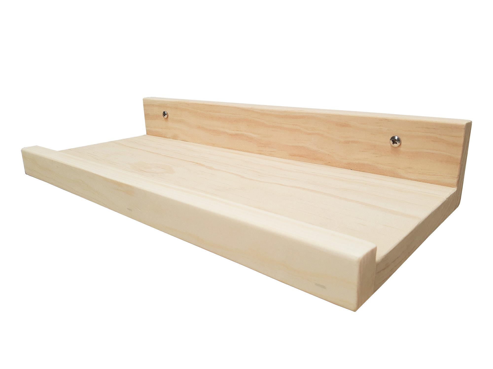 Repisa Con Ceja Chica 40 cm Madera De Pino Sin Pintar