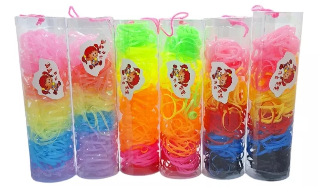 12 Tubos De Ligas Para peinar el Cabello de Color Surtido