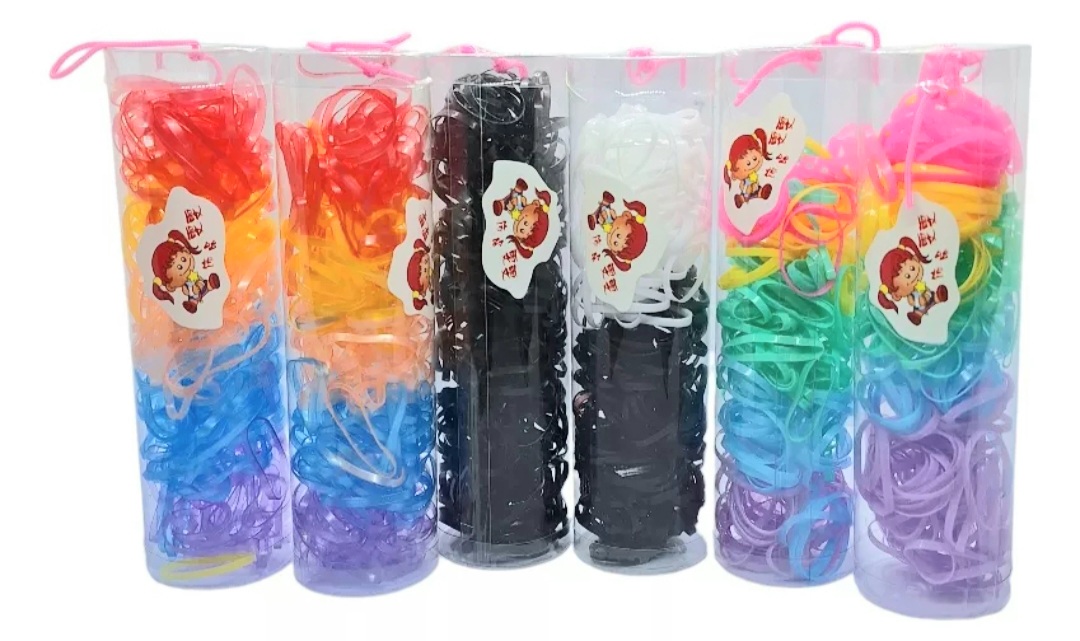 12 Tubos De Ligas Para peinar el Cabello de Color Surtido