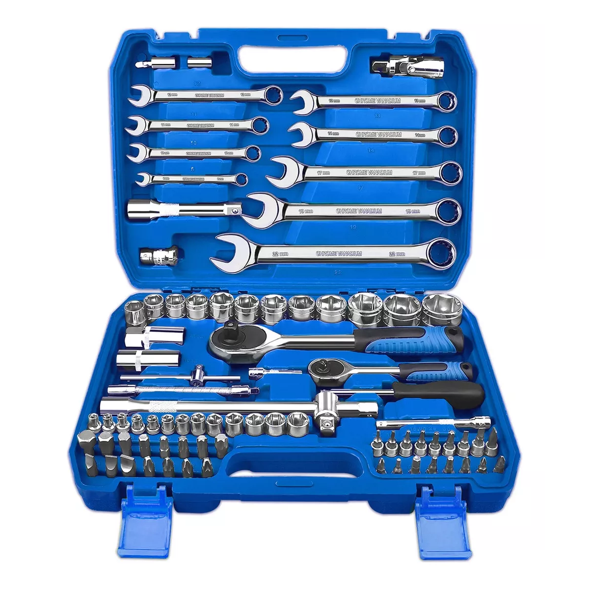 Juego De Herramientas Y Dados De Impacto, 82 Piezas Estuche Azul