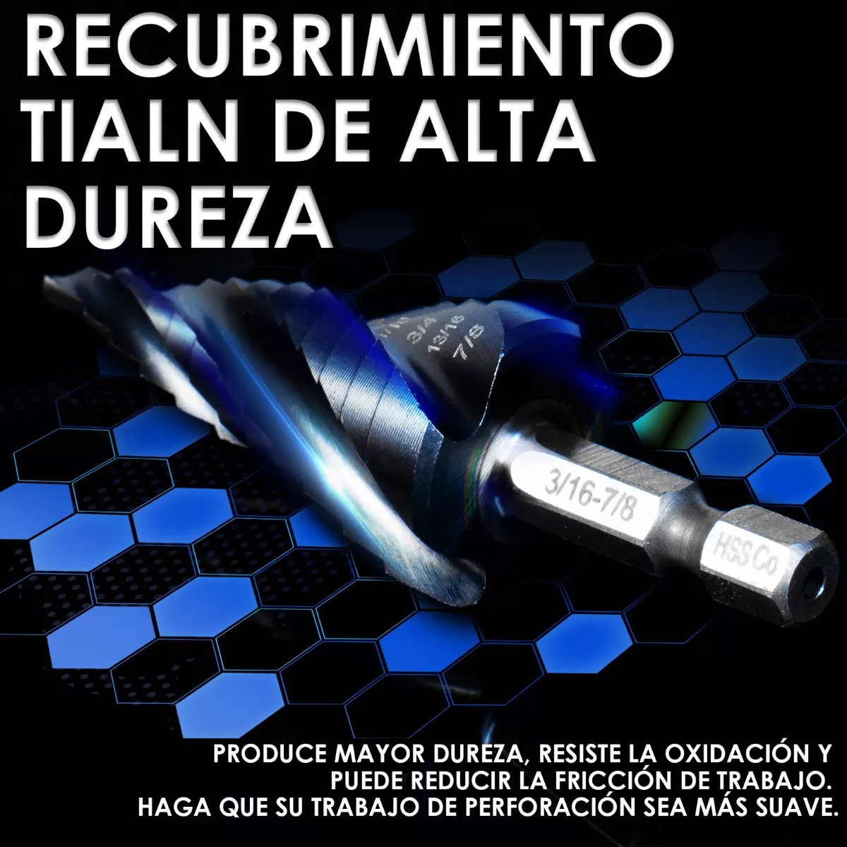 Juego De Brocas Escalonada De Acero Hss M35 Para Metal, 3pz