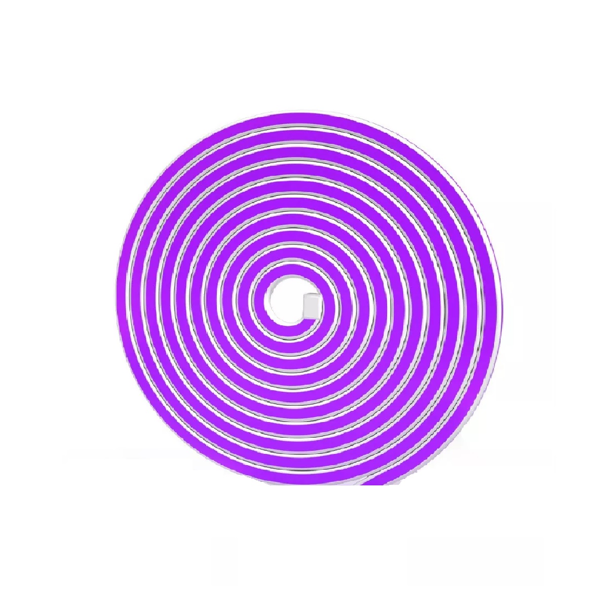 Tiras De Led Luz De Neón Flexible 5m Manguera Con Fuente Luz Púrpura