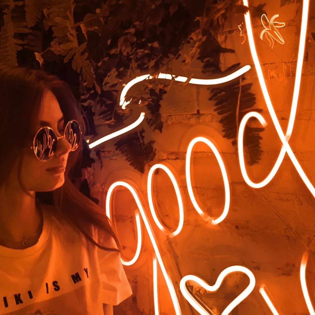 Tiras De Led Luz De Neón Flexible 5m Manguera Con Fuente Luz Naranja