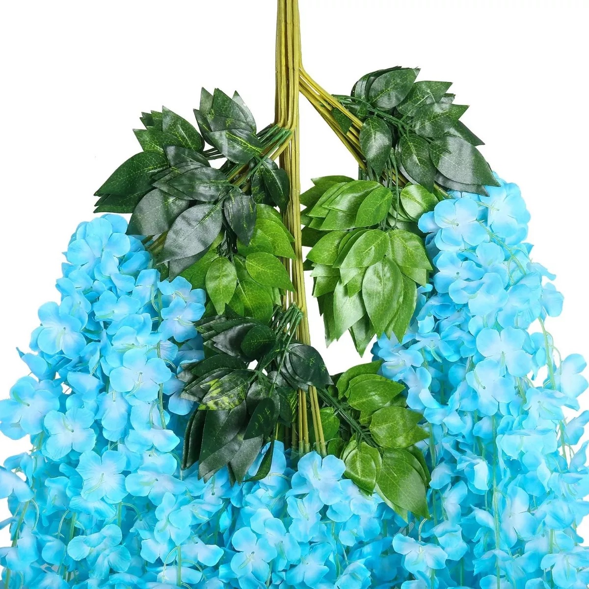 Flores Artificial 12pzs 1.1m Decoración Azul Cielo