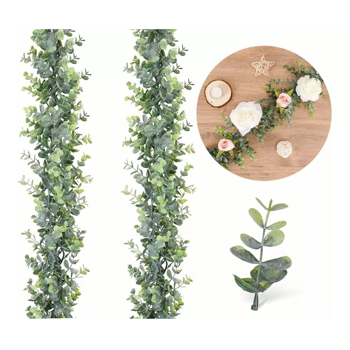 Guirnalda Eucalipto Artificial Planta Decoración Boda 1.8 M