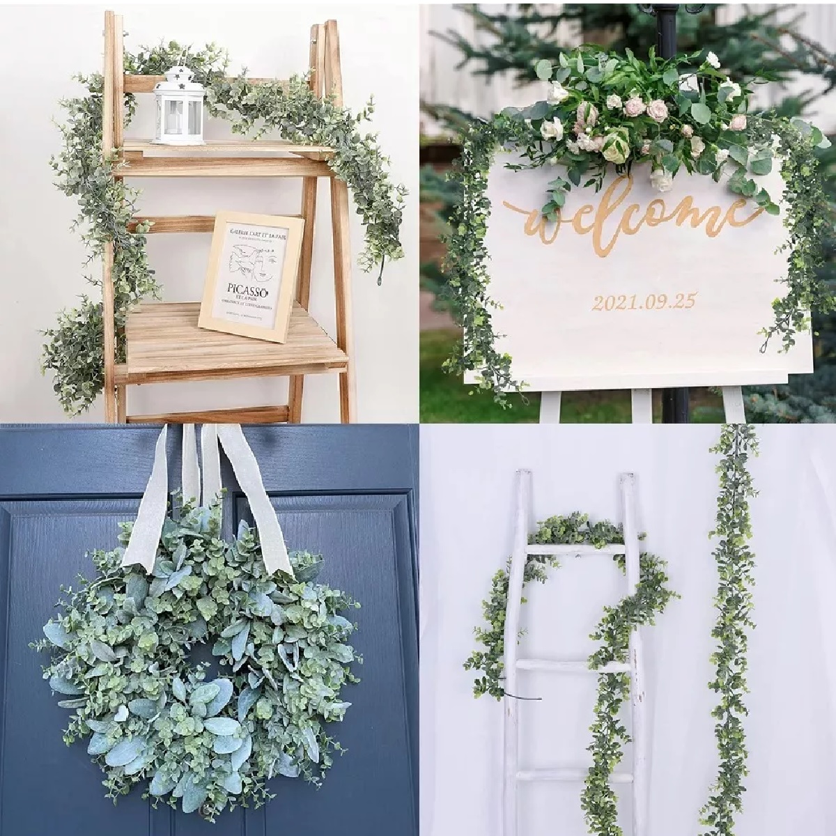 Guirnalda Eucalipto Artificial Planta Decoración Boda 1.8 M