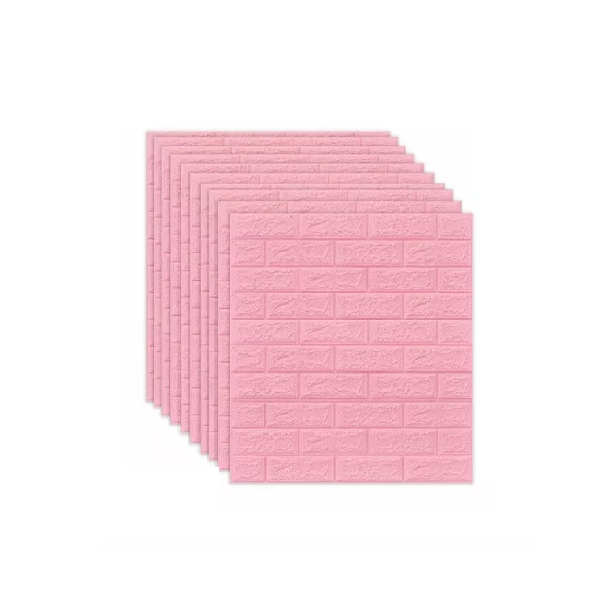 Juego Patrón De Ladrillo Pegatina De Pared 3d Papel Tapiz 10pcs Rosa