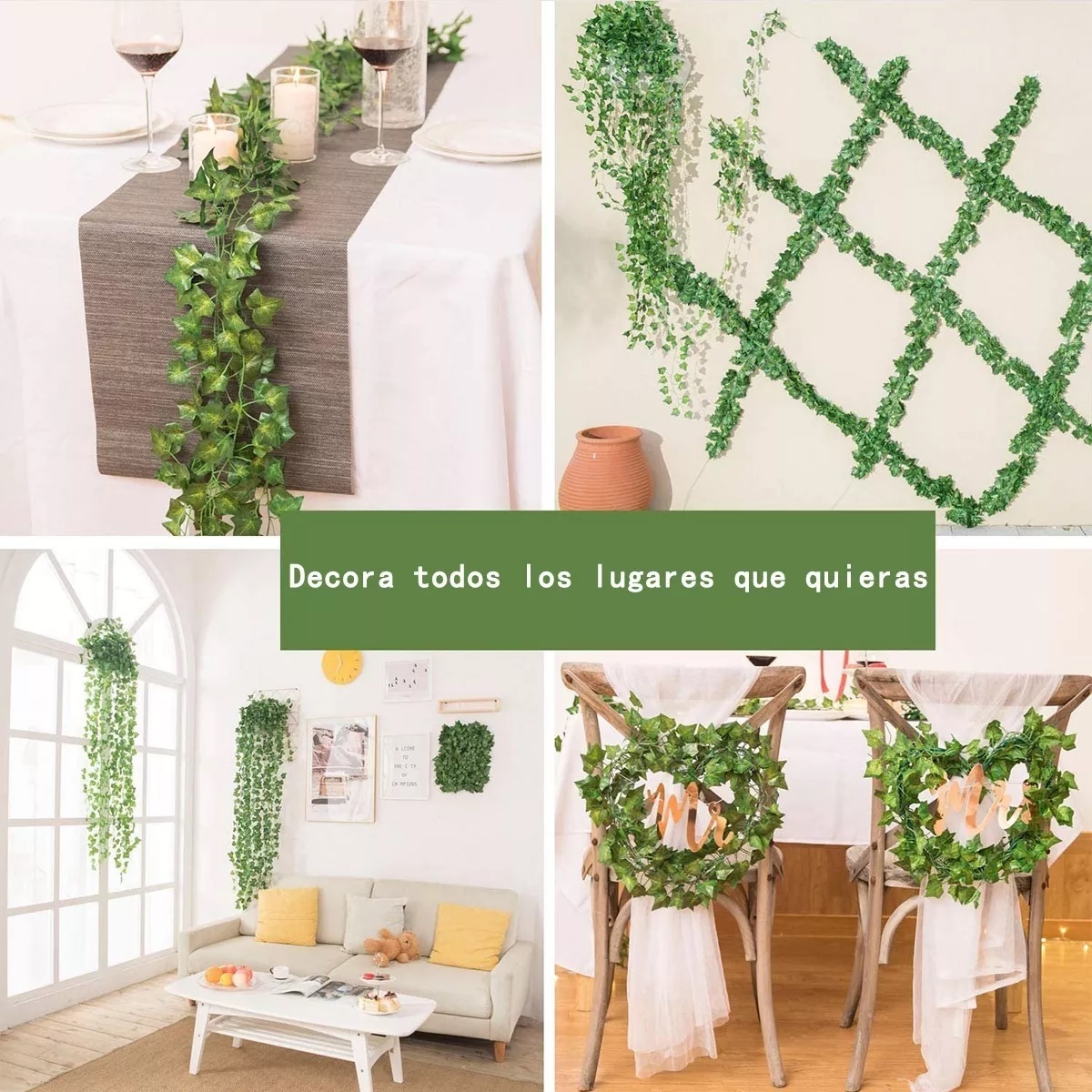 Enredadera De Hiedra Falsa Luces Led