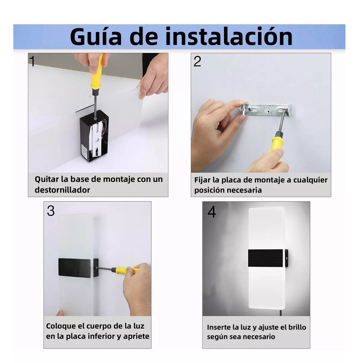 Lámpara De Pared Interior Dormitorio Decorativa 2 Piezas