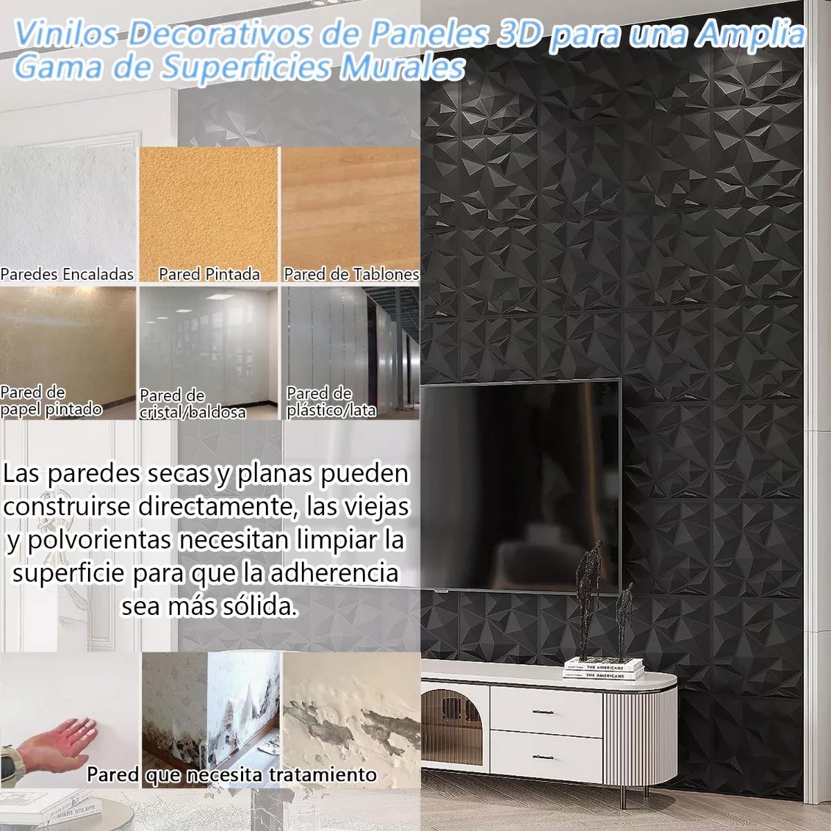 Set 40pc Panel 3d Decoración Pvc Pared Hogar Impermeable 50*50cm