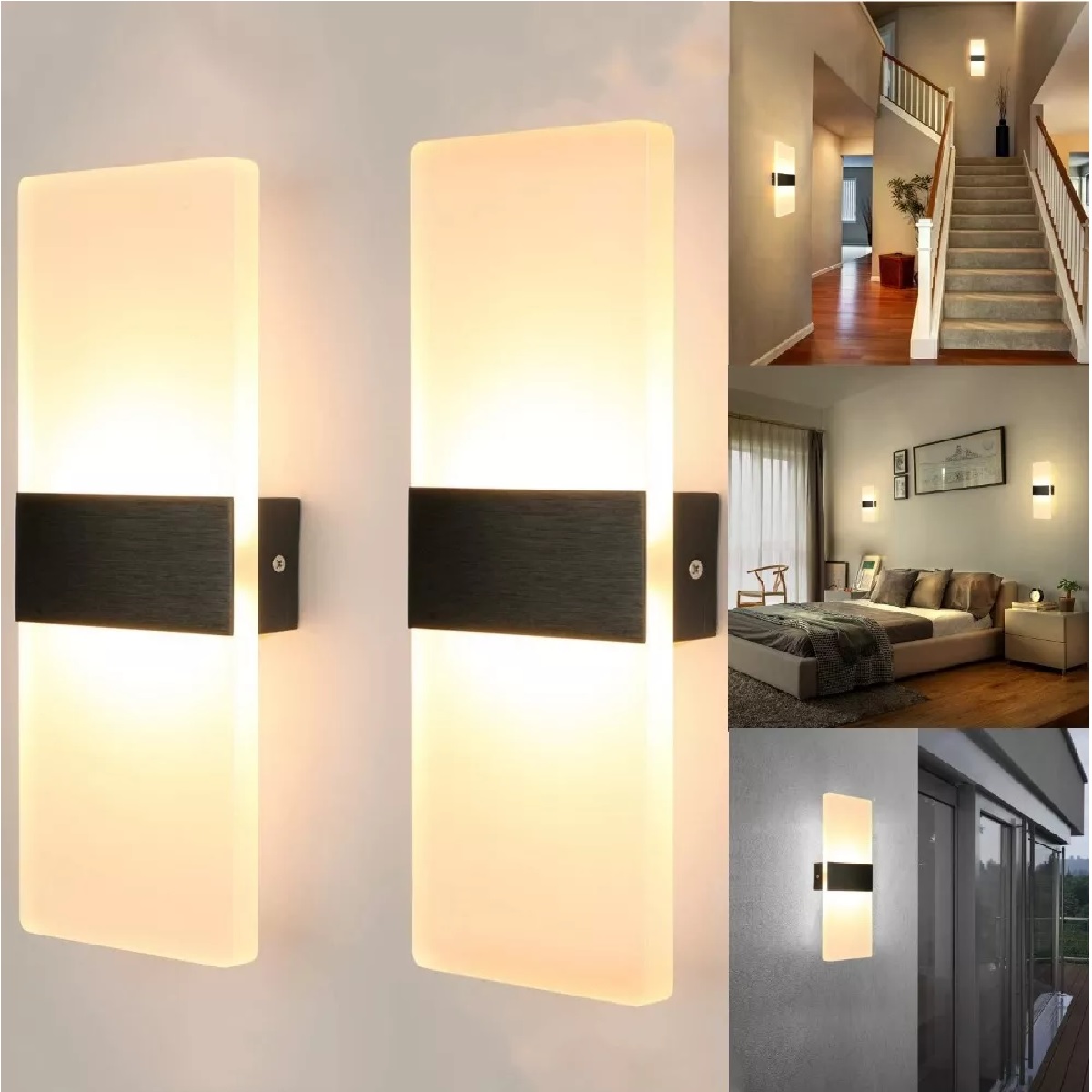 Lámpara De Pared Interior Dormitorio Decorativa 2 Piezas