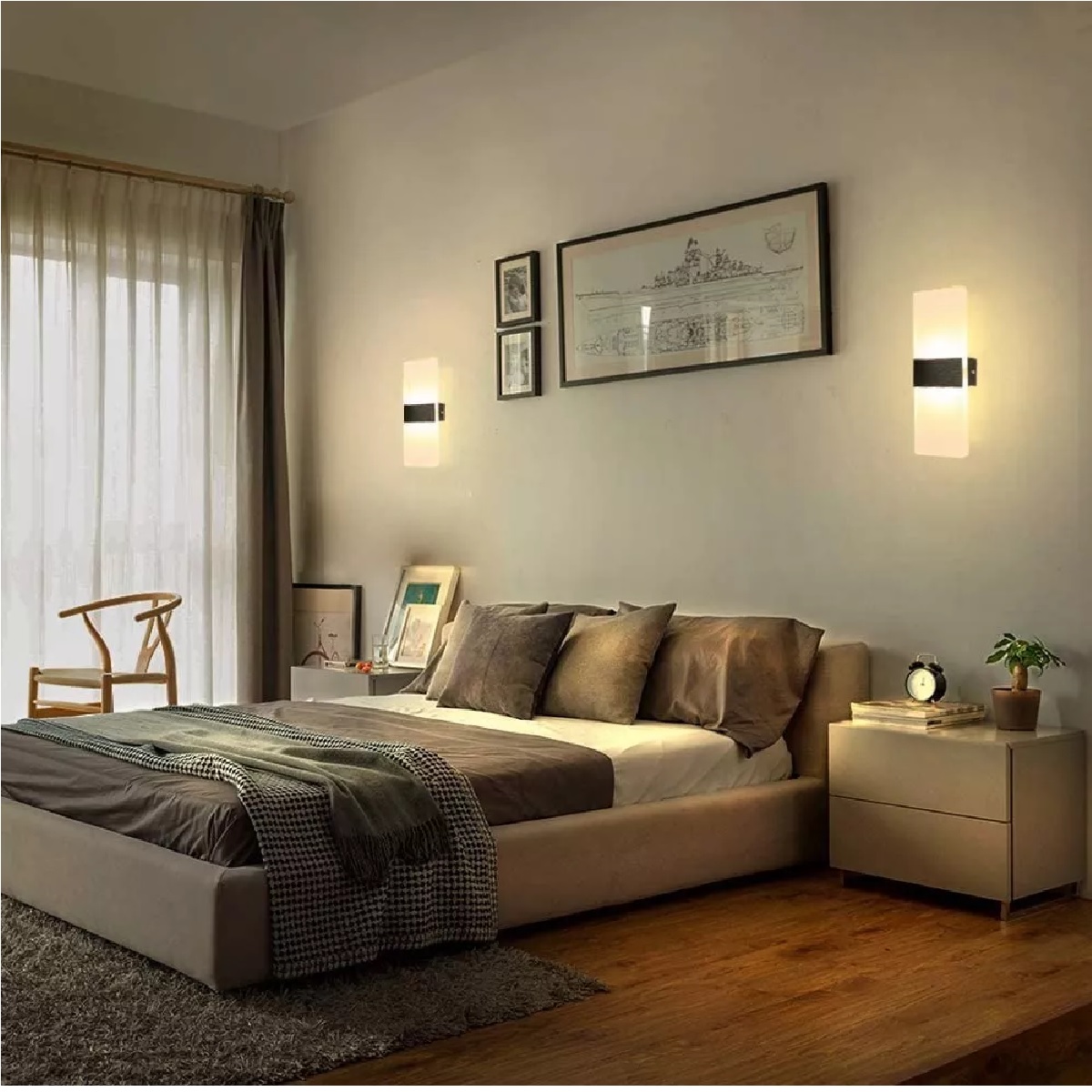 Lámpara De Pared Interior Dormitorio Decorativa 2 Piezas