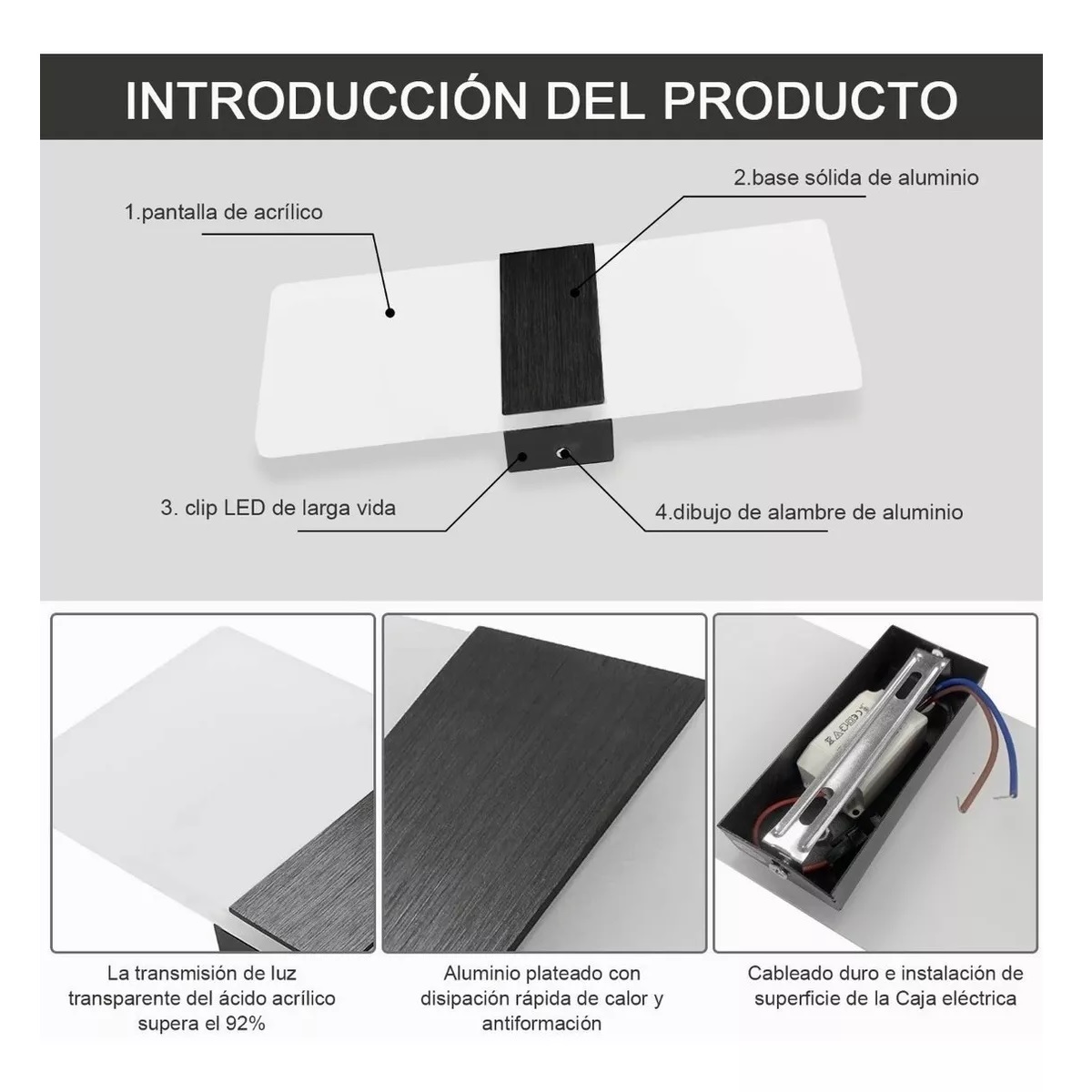 Lámpara De Pared Interior Dormitorio Decorativa 2 Piezas