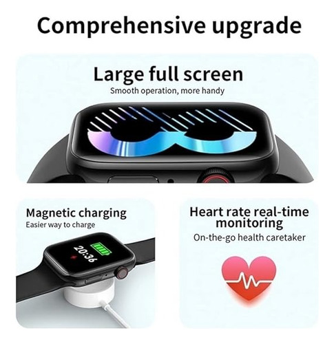 Reloj Inteligente Smartwatch Llamada Bluetooth T800 Smart watch mas Audifonos Inalambricos In Ears Bluetooth Negro 