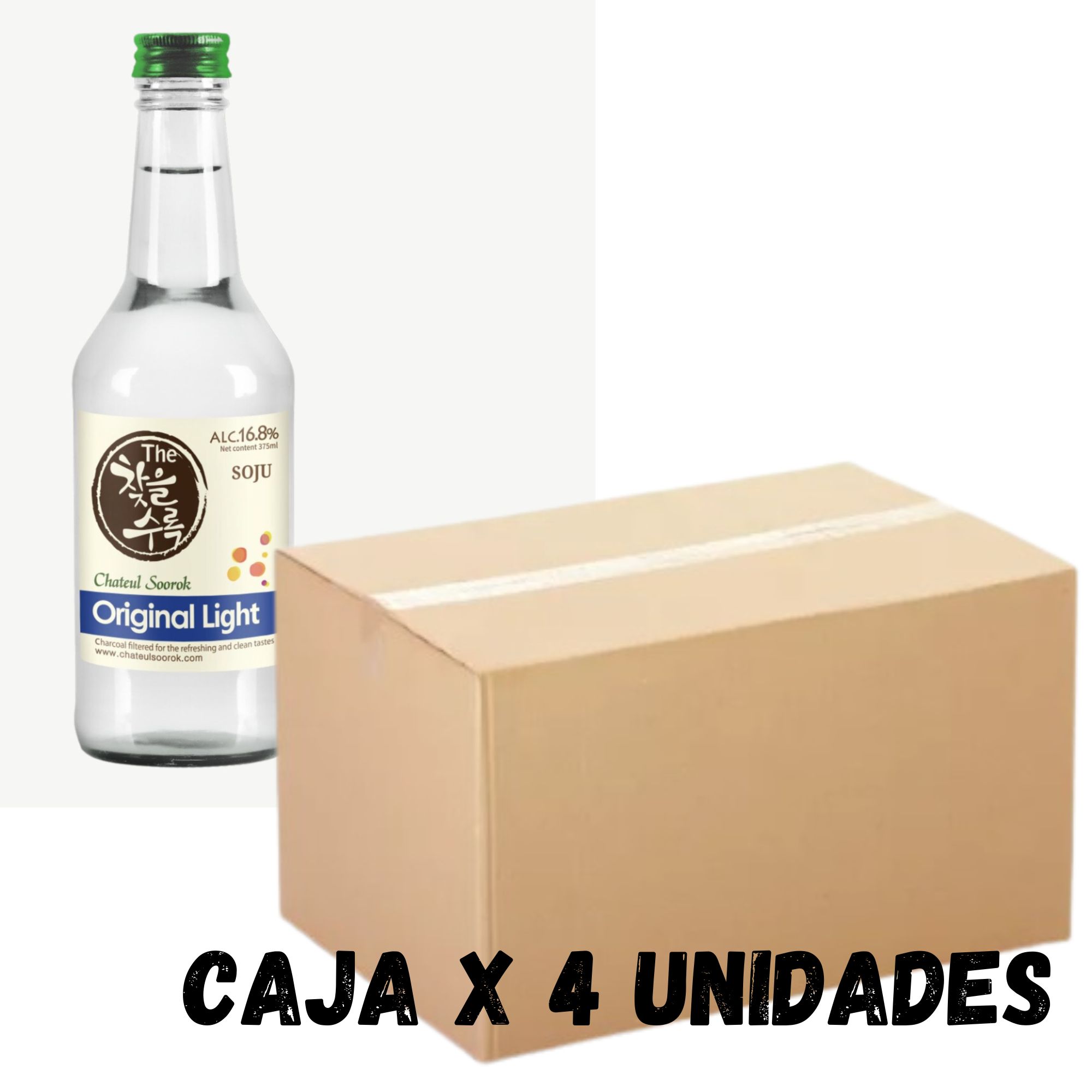 Bebida Coreana Licor Chateulsurok Sabor Original 4 pzs