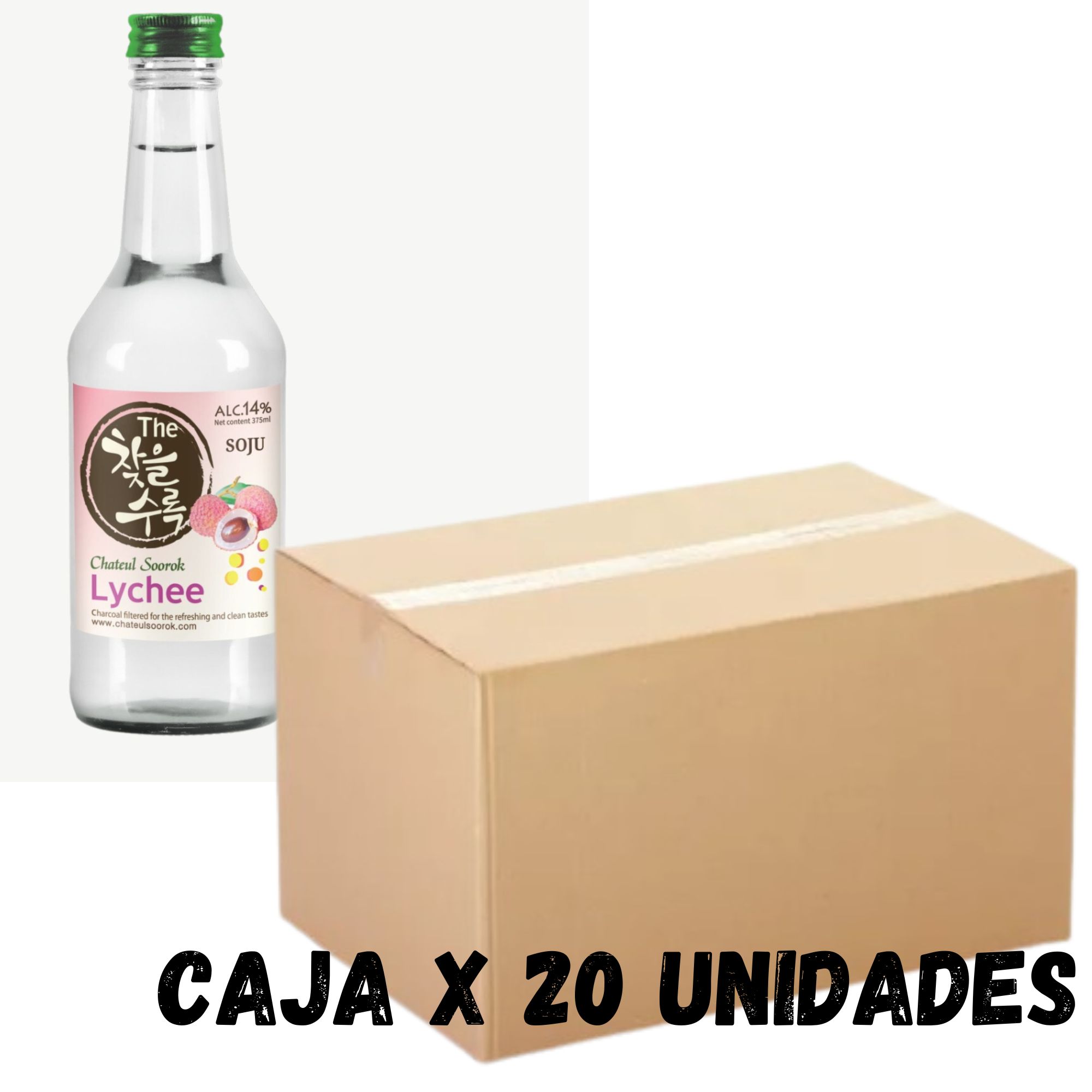 Bebida Coreana Licor Chateulsurok Sabor Lichee 20 pzs