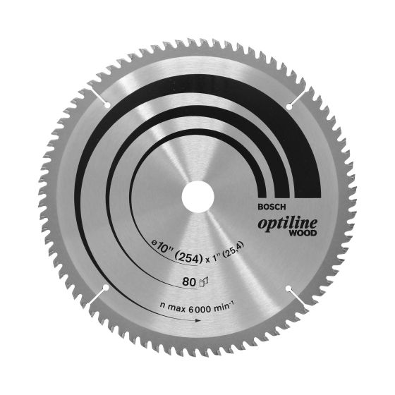 Disco sierra 80 dientes Optiline Wood 10" 2 608 640 903 Bosch