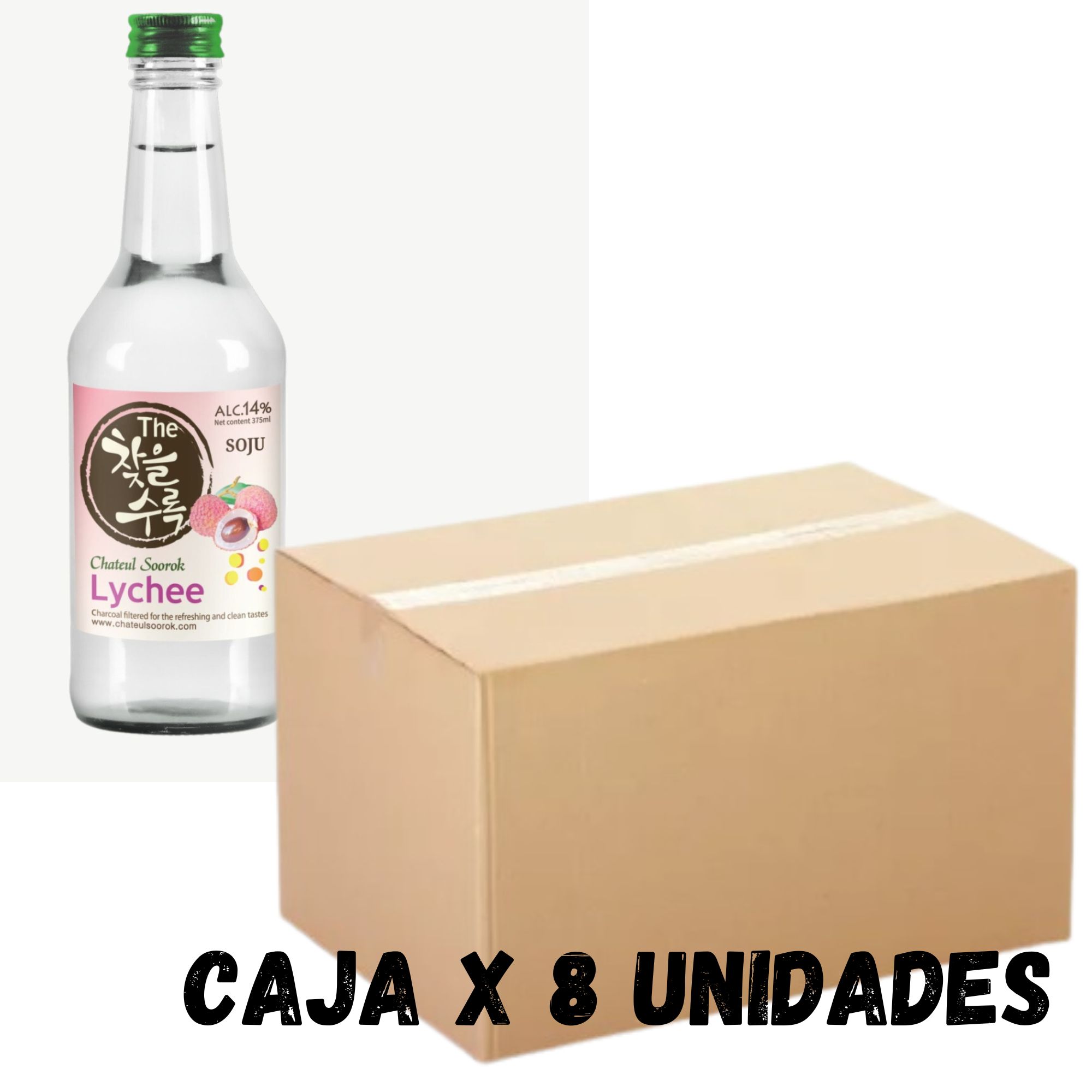 Bebida Coreana Licor Chateulsurok Sabor Lichee 8 pzs