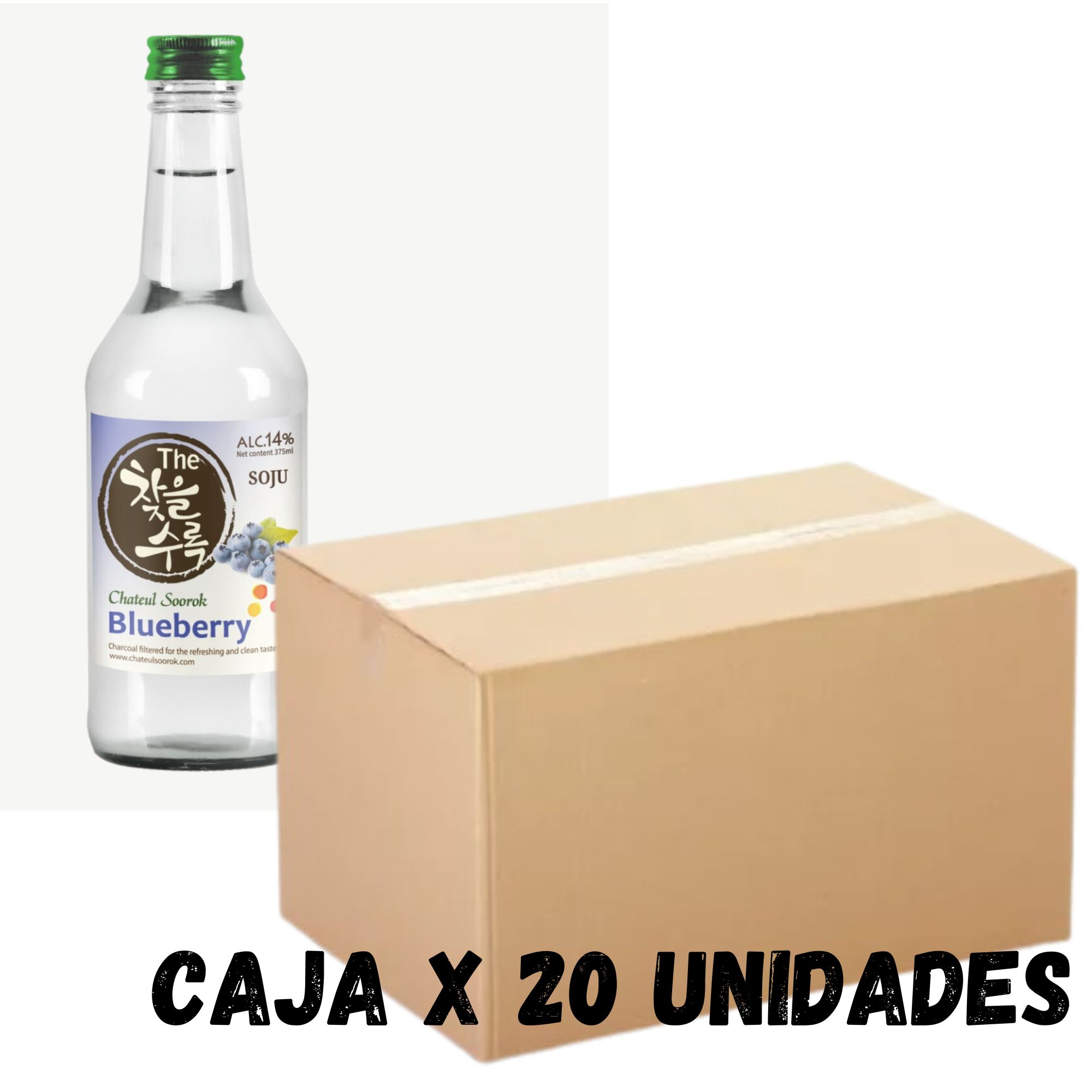 Bebida Coreana Licor Chateulsurok Sabor Arándano 20 pzs