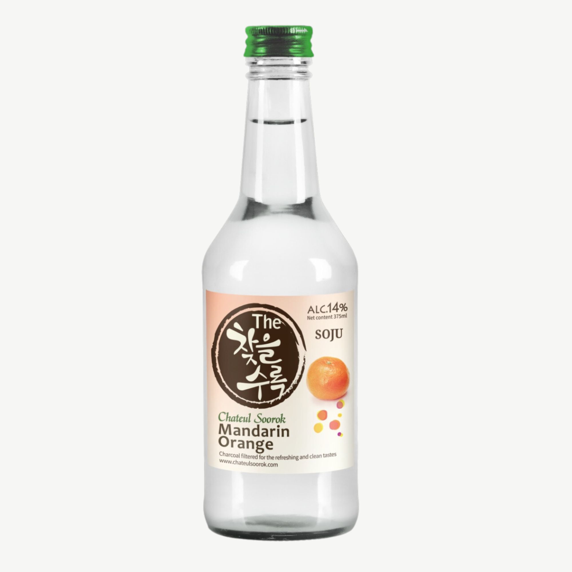 Bebida Coreana Licor Chateulsurok Sabor Mandarina 4 pzs