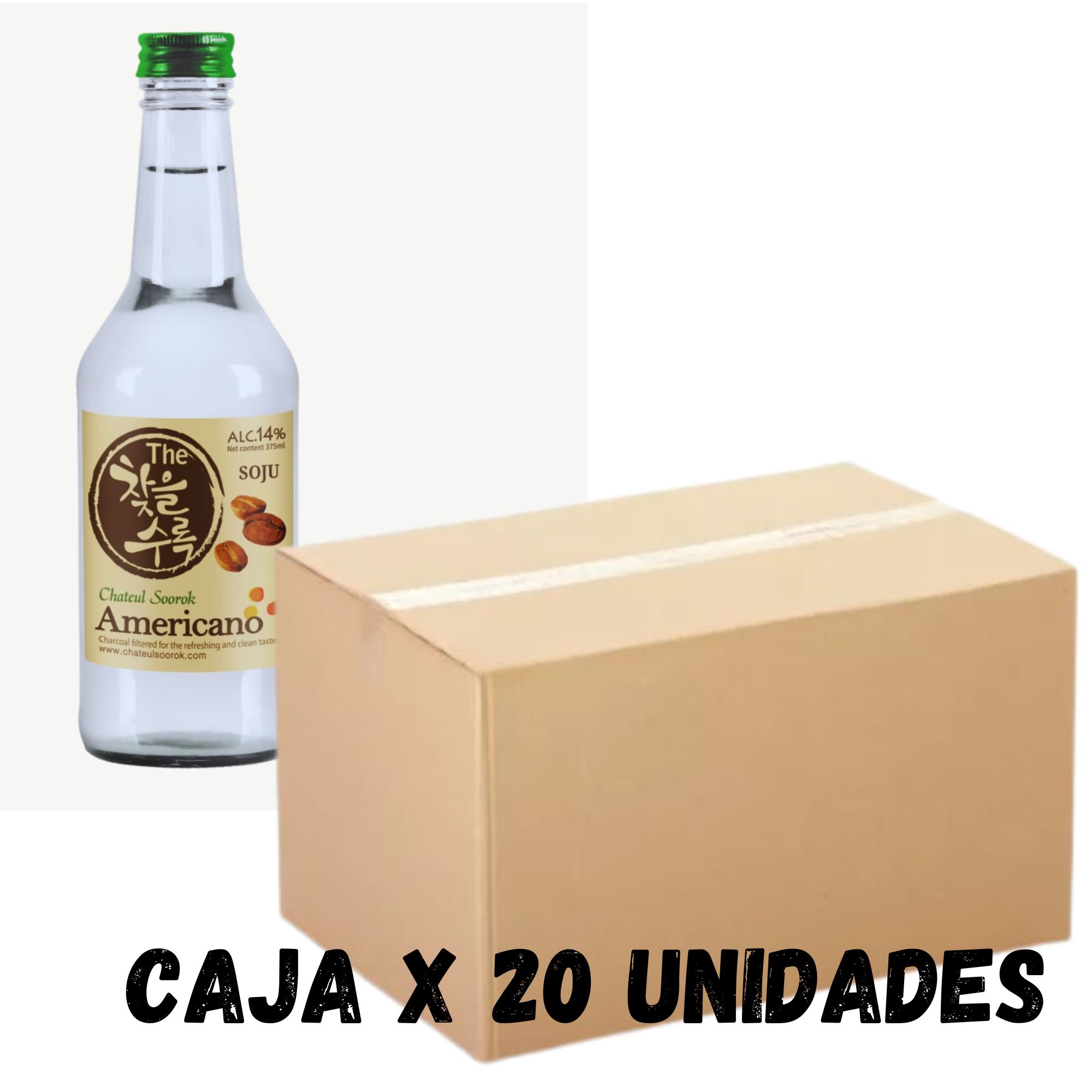 Bebida Coreana Licor Chateulsurok Sabor Americano 20 pzs