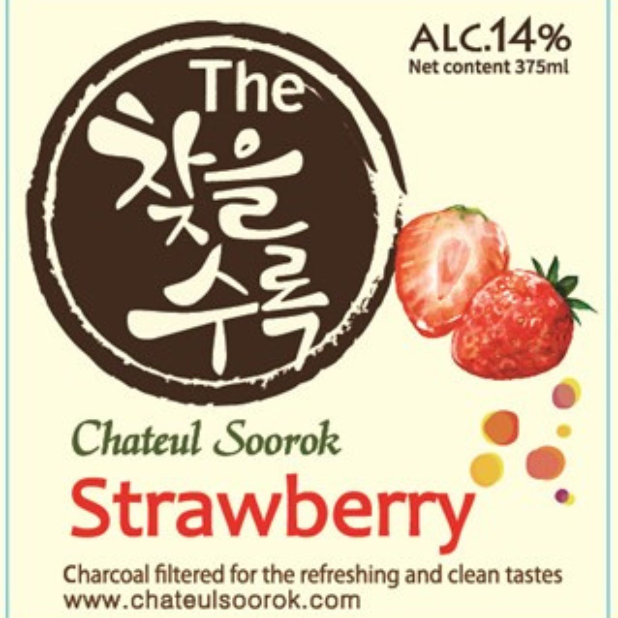 Bebida Coreana Licor Chateulsurok Sabor Fresa 20 pzs