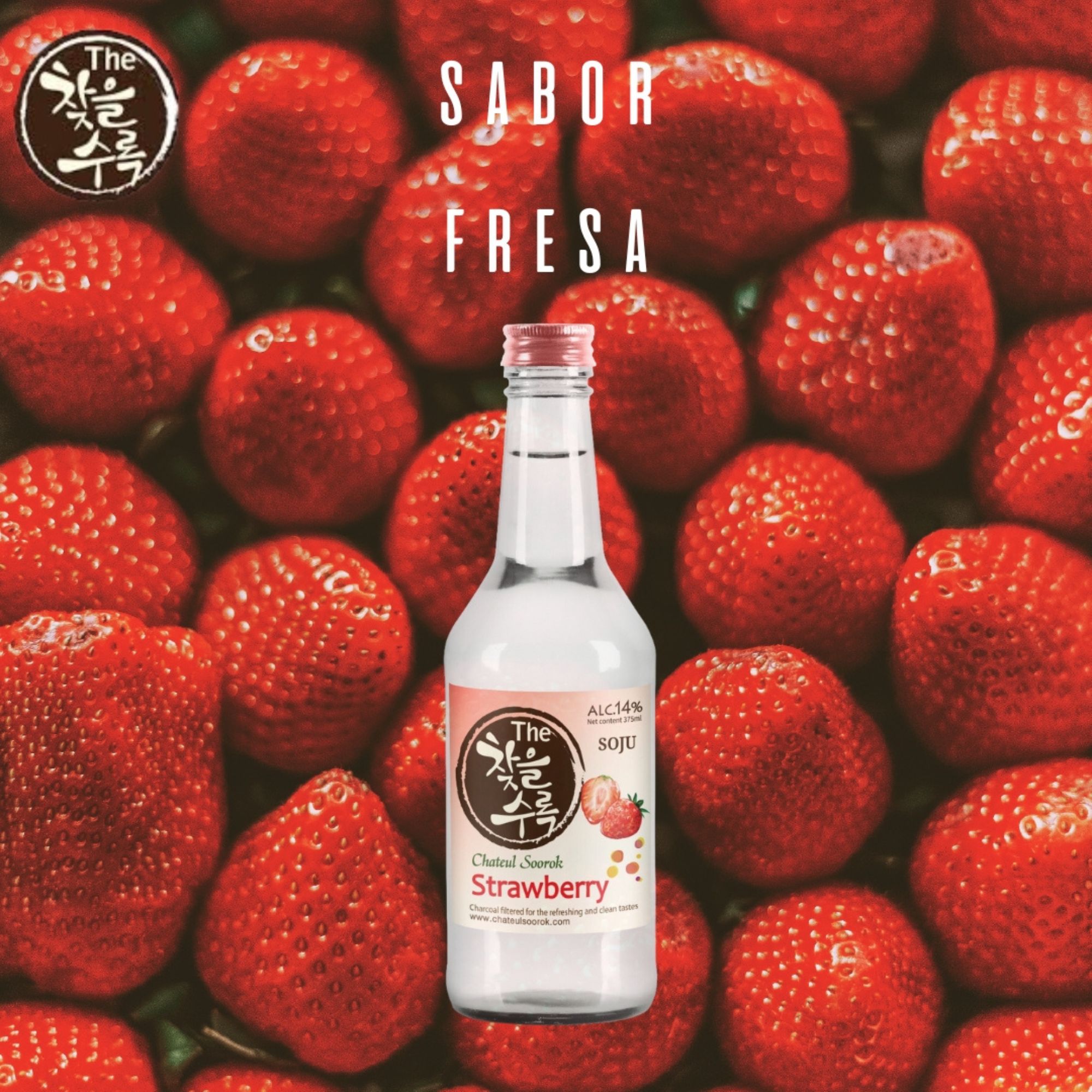 Bebida Coreana Licor Chateulsurok Sabor Fresa 20 pzs