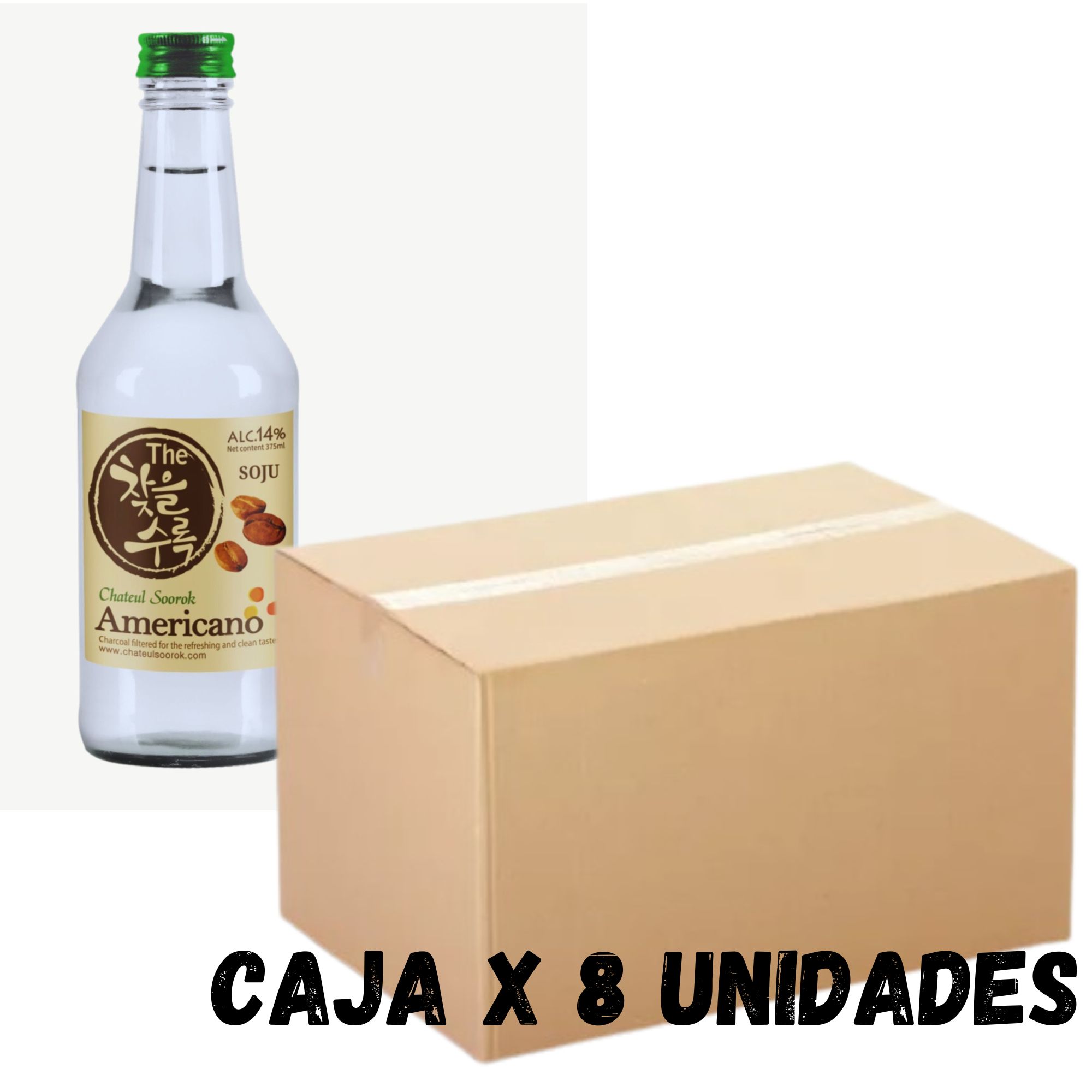 Bebida Coreana Licor Chateulsurok Sabor Americano 8 pzs