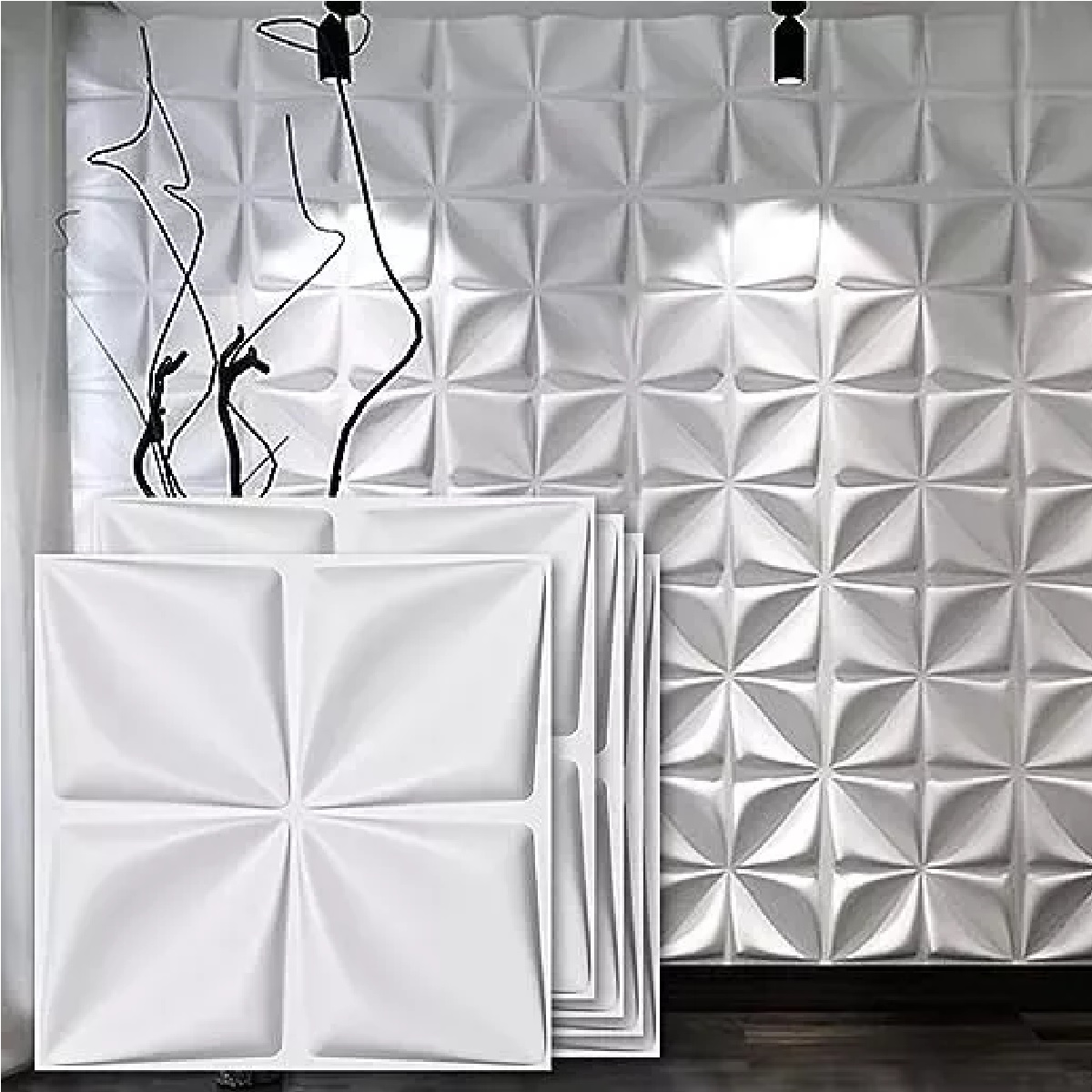 Set Paneles Decorativos 3d Pvc Para Pared 30x30cm 12pzas