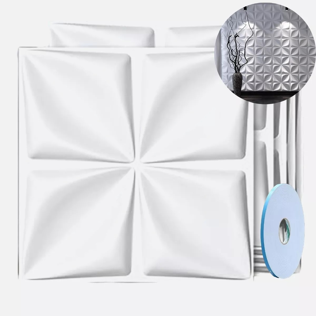 Set Paneles Decorativos 3d Pvc Para Pared 30x30cm 12pzas