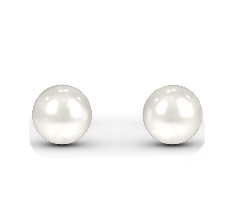 Aretes Perlas Cultivadas Grandes 12 mm Chapa de Oro A017