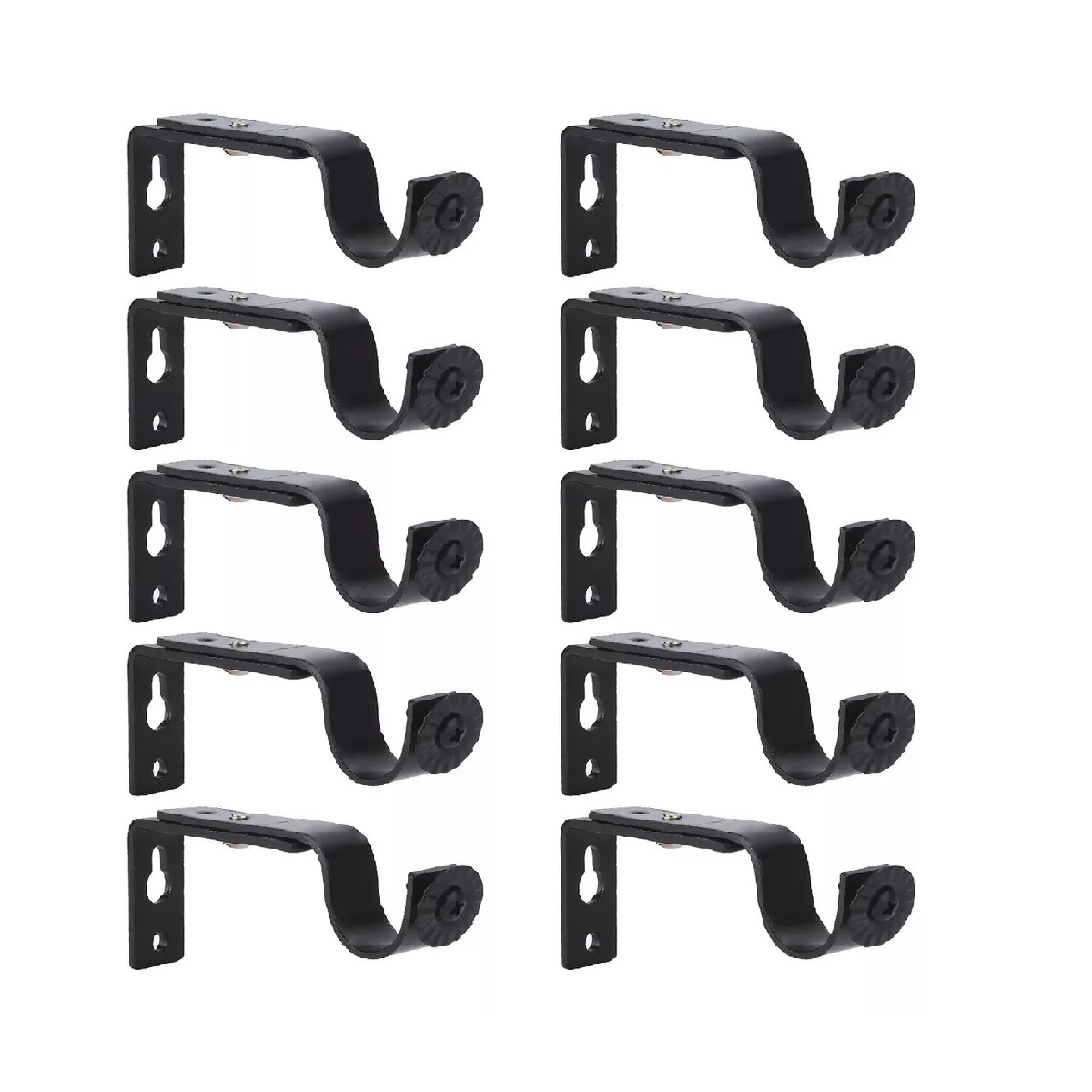 Set Soporte Cortinero Para Pared Ajustable Gancho De 10 Piezas