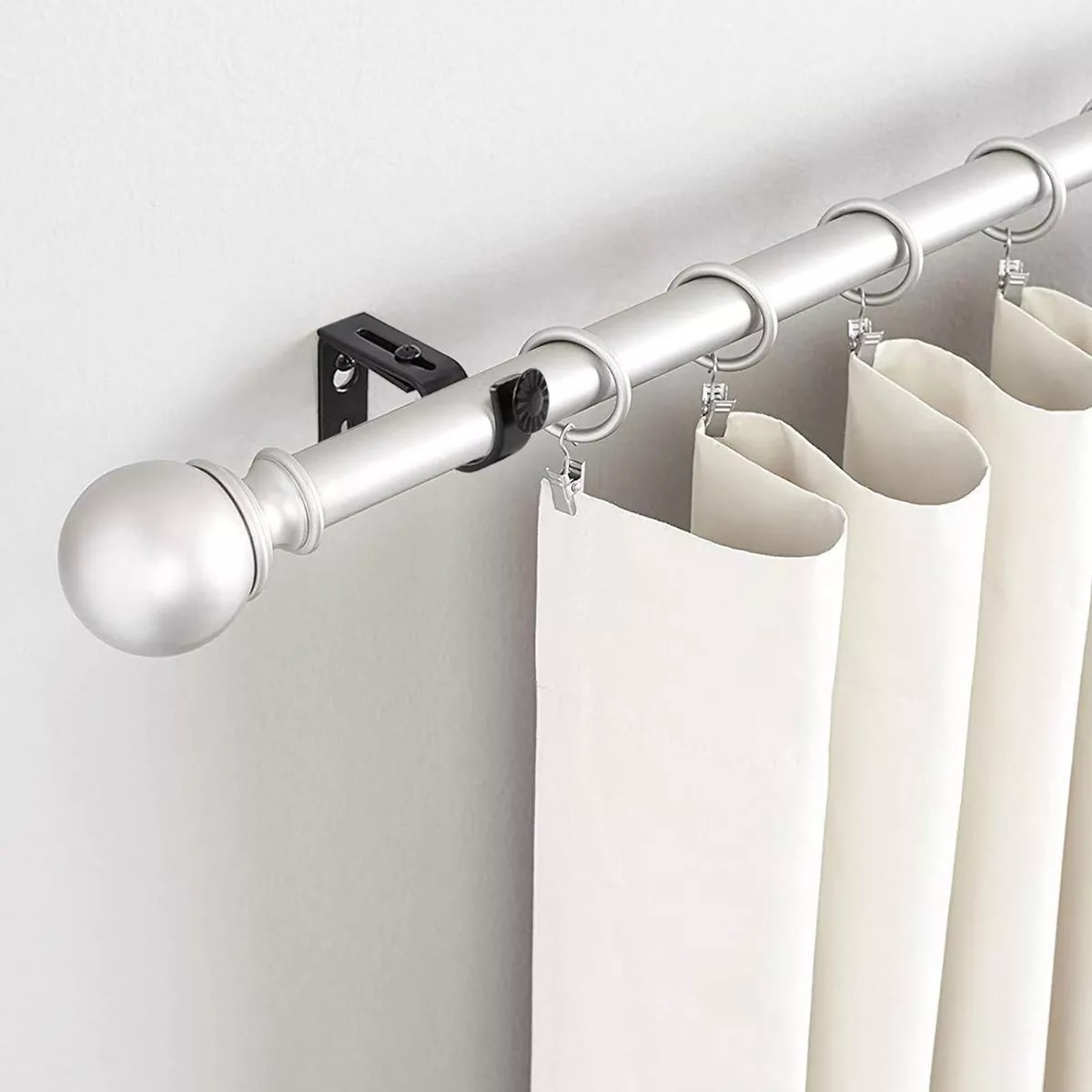 Set Soporte Cortinero Para Pared Ajustable Gancho De 10 Piezas