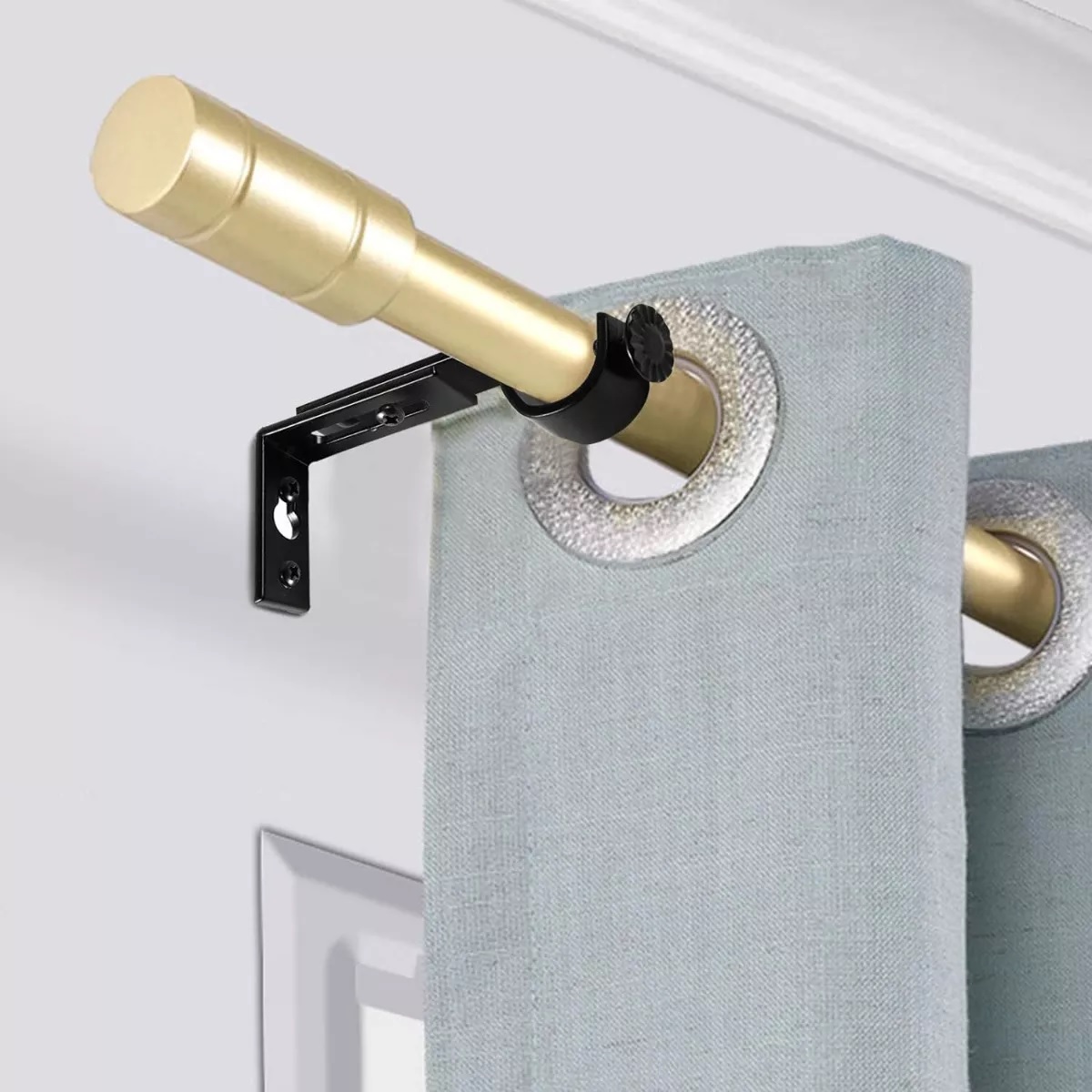 Set Soporte Cortinero Para Pared Ajustable Gancho De 10 Piezas