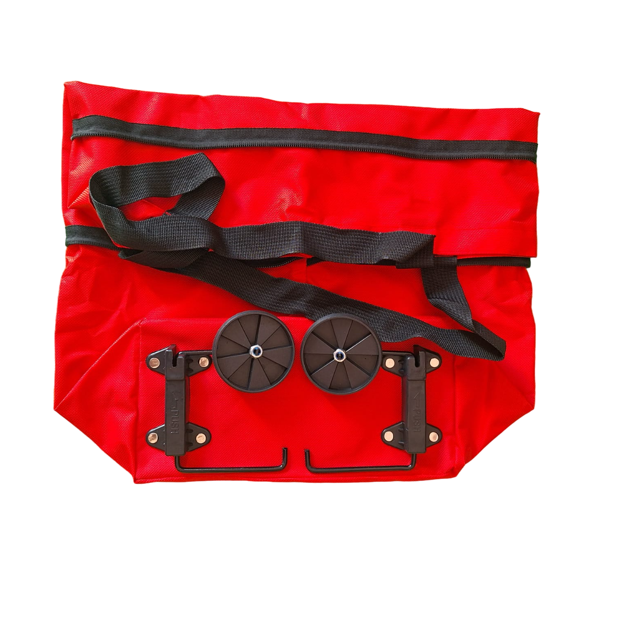 Bolsa Con Ruedas Para Compras Carrito Plegable Portátil Color Rojo