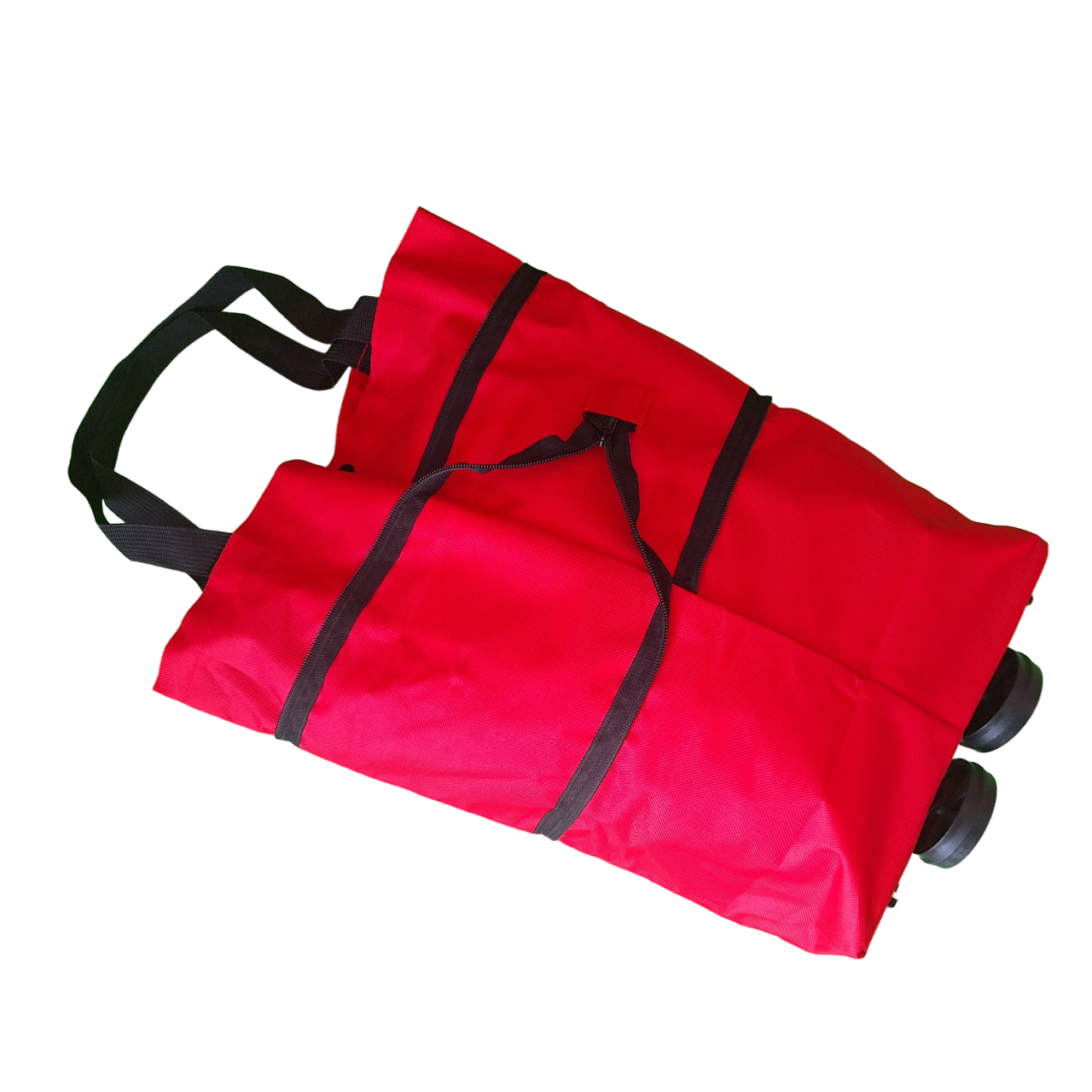 Bolsa Con Ruedas Para Compras Carrito Plegable Portátil Color Rojo