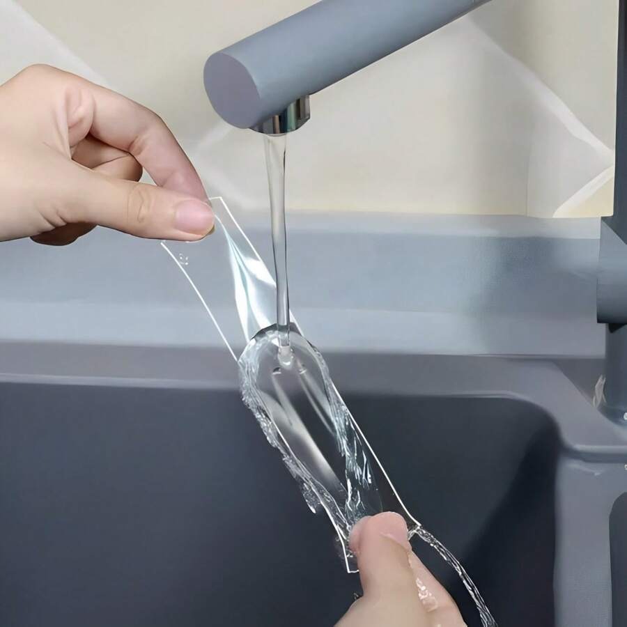 Cinta adhesiva doble cara, transparente y lavable, 1 metro