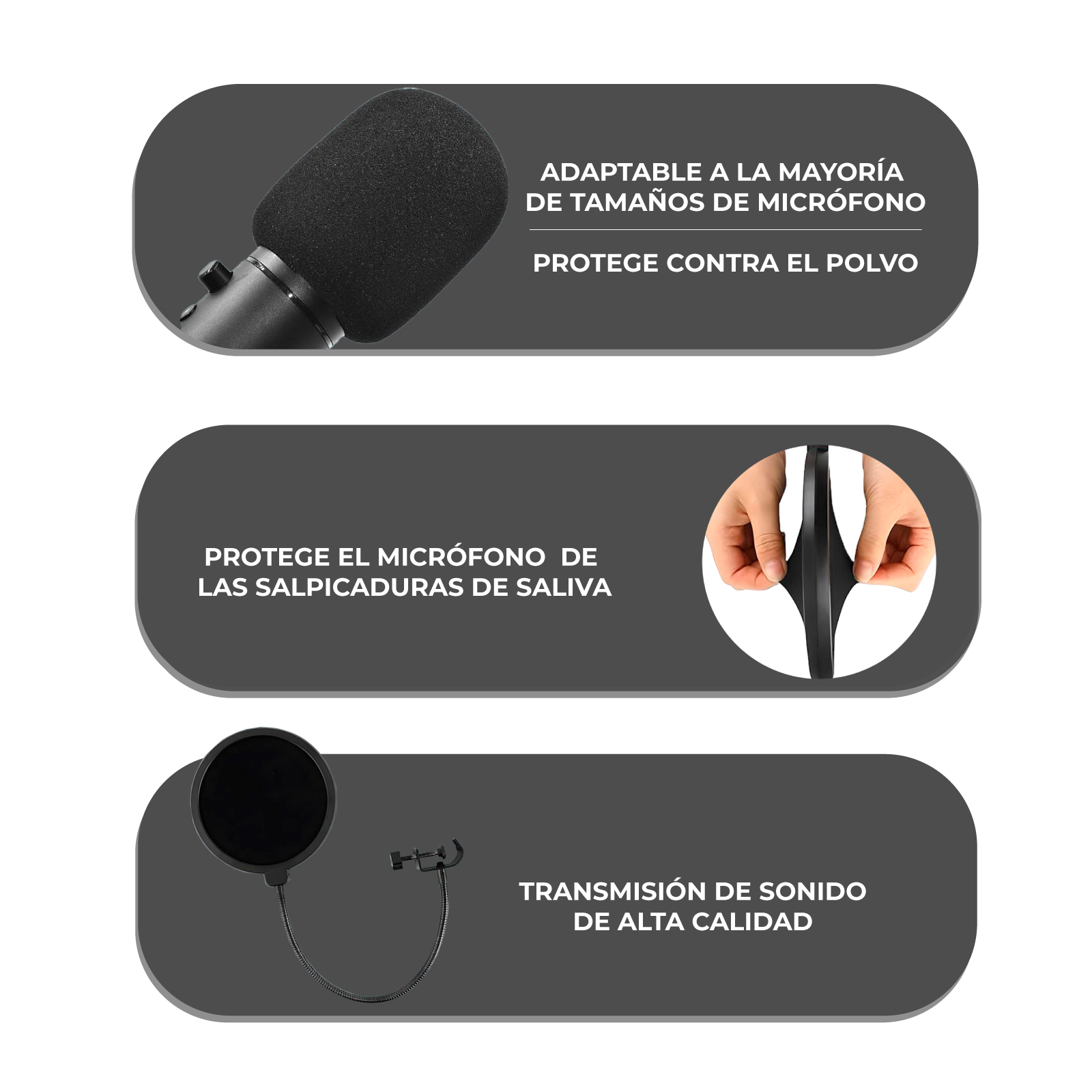 Kit Soporte Brazo para Micrófono Zonar con Accesorios Completos Podcast Streaming
