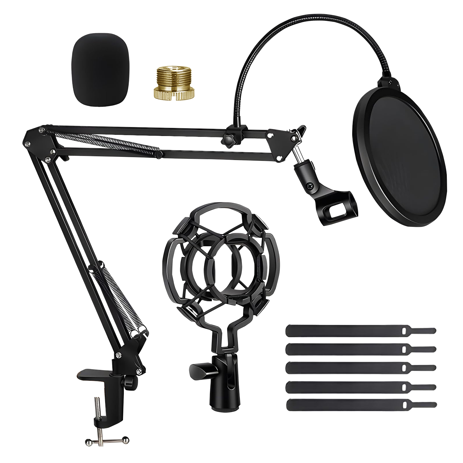 Kit Soporte Brazo para Micrófono Zonar con Accesorios Completos Podcast Streaming.