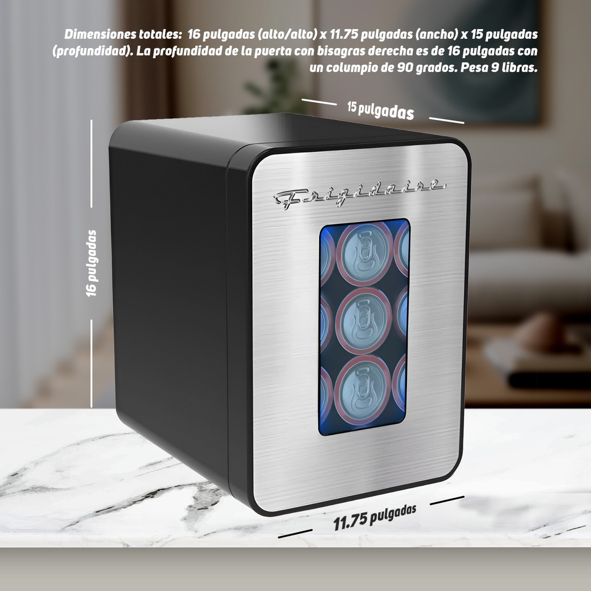 Mini Refri Frigidaire 15 Latas 10L Refrigerador Cosméticos.