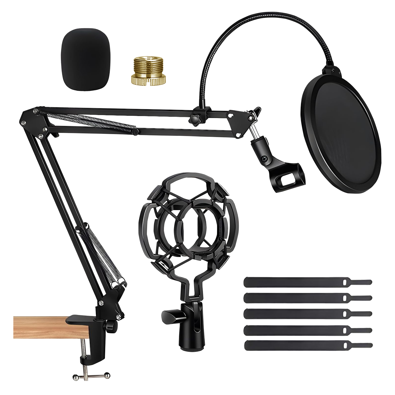 Kit Soporte Brazo para Micrófono Zonar con Accesorios Completos Podcast Streaming
