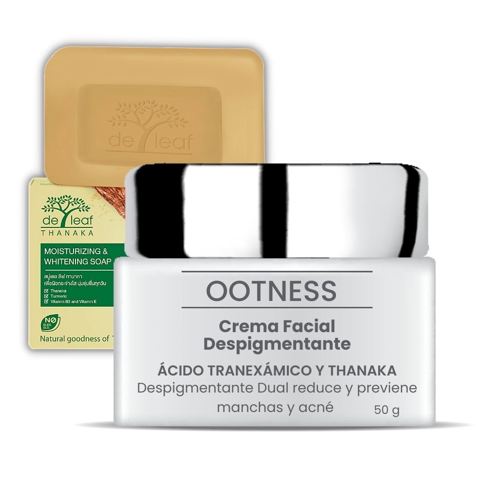 Kit 2 en 1 Aclarante facial. Elimina Manchas, Paño y Arrugas Faciales. Hidratante Facial y Control de Acné