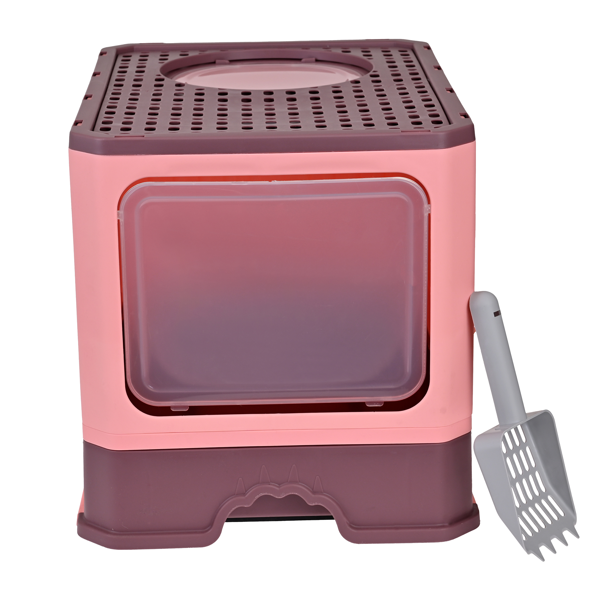 Arenero Para Gato, Caja, Bandeja Sanitaria Extraíble, Tamaño Grande Cerrado, Doble Entrada, Incluye Pala y Filtro, Excelente Material Resistente. MOD: AL002