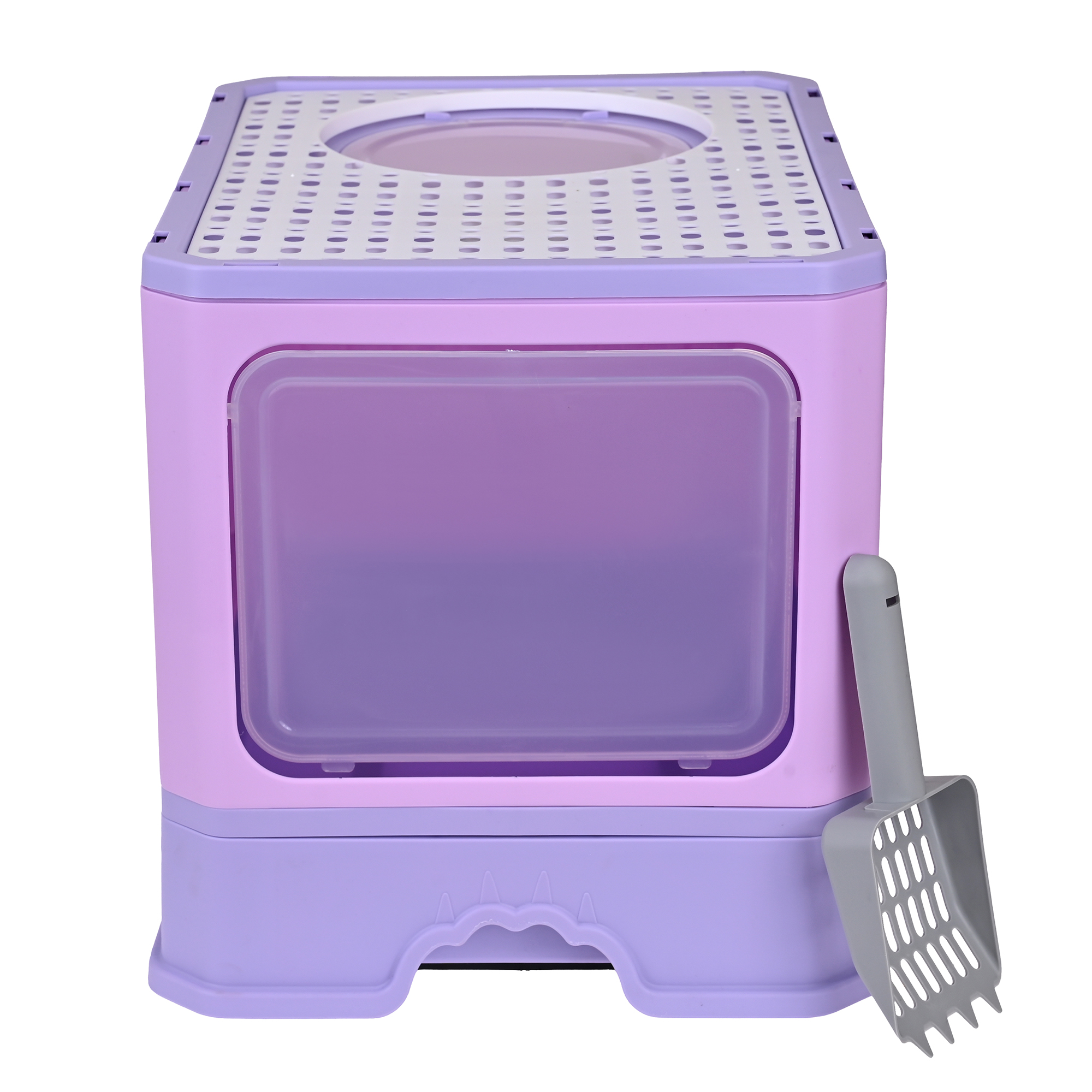 Arenero Para Gato, Caja, Bandeja Sanitaria Extraíble, Tamaño Grande Cerrado, Doble Entrada, Incluye Pala y Filtro, Excelente Material Resistente. MOD: AL002