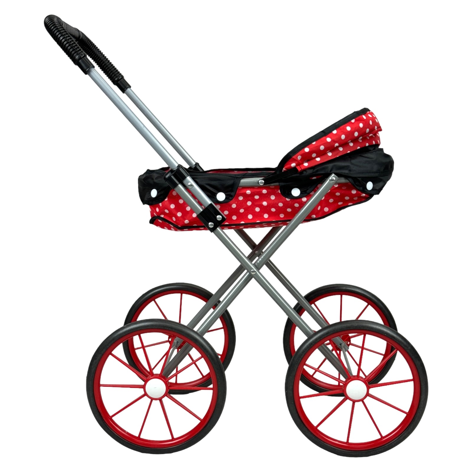 Carriola para Muñecas de Juguete Niñas,Pañalera,Toldo,Plegable - Rojo.