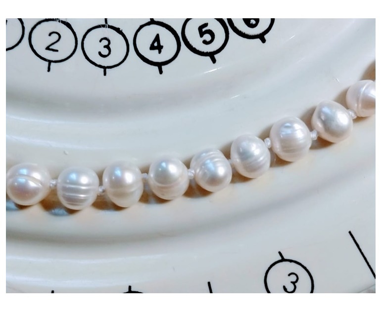 Collar Perlas Cultivadas Naturales Con Broche y Asa De Oro Solido 14K A034