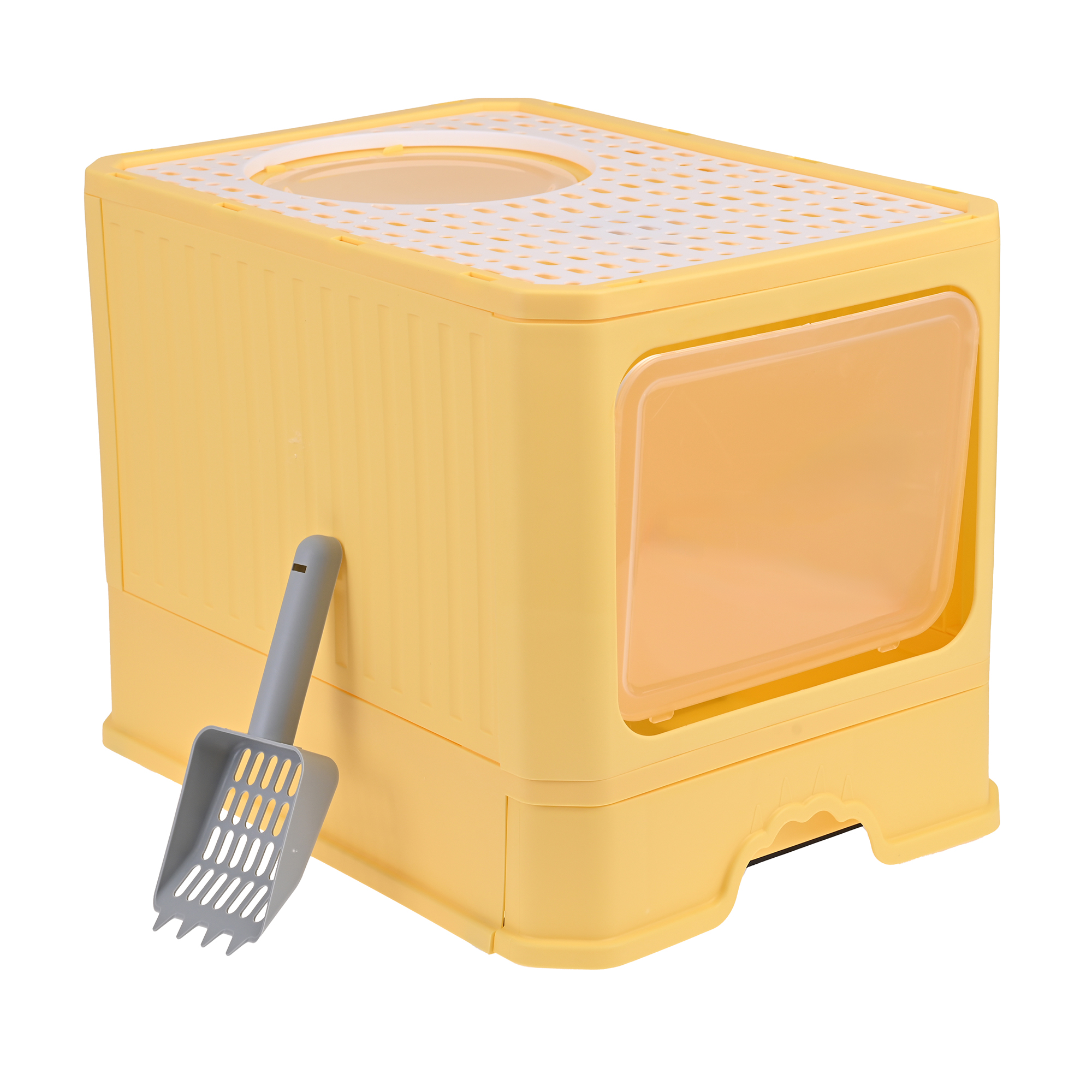 Arenero Para Gato, Caja, Bandeja Sanitaria Extraíble, Tamaño Grande Cerrado, Doble Entrada, Incluye Pala y Filtro, Excelente Material Resistente. MOD: AL002