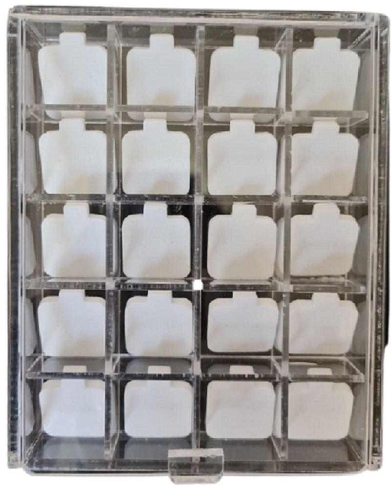 Caja de Acrilico de 20 divisiones + pulsero de Tela